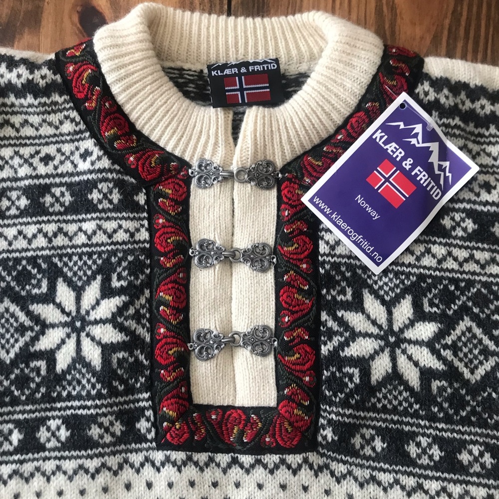 NWT Klaer & Fritid Norwegian 100% Wool Ski Sweater - Picture 2 of 8